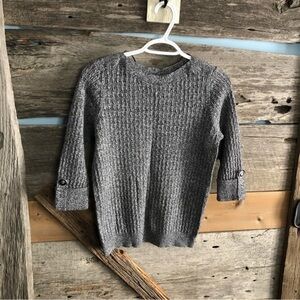 KAREN Scott Petites Size Large Grey Knit Sweater